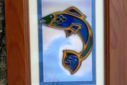 Salmon of Knowledge glass painting,Celtic Illuminations picture, Home decor,Father's Day gift
