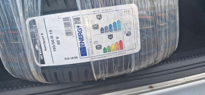 Two unused spare tyres