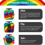 Rainbow Fidget Cube with 6 Sides Stress Relief Fiddle Toys Autism Sensory Toys Fidget Toys for Adults and Kids Image 6