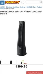 Dimplex Four Seasons 4-in-1 Tower Fan, Heater & Air Purifier (Black)