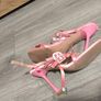 SIMMI London Pink Satin Embellished High Heel Sandals Size UK 5 (EU 38) Image 3