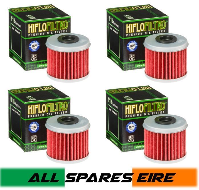 Hiflo Hf116 Oil Filter Honda Crf 150 250 450 - 4 Pack