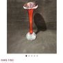 Fabulous Vintage Retro Mid-Century-Modern Swedish Art Glass Hand-Blown Tall Red Jack in the Pulpit or Bone Vase with a Clear Glass Weighted Foot, with Controlled Bubbles, by Aseda Glasbruk, Sweden, circa 1960 Image 10