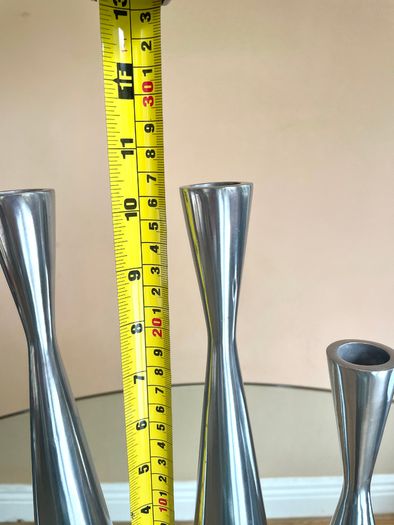 Set of 4 Vintage 90s Ikea Aluminium Candleholders