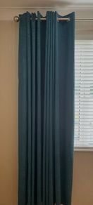 Teal crushed velvet curtains