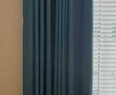Teal crushed velvet curtains