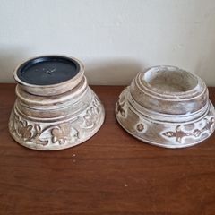 wooden candle holders