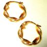 Pristine 9ct Gold 1" Twisted Rope Hoop Earrings Image 10