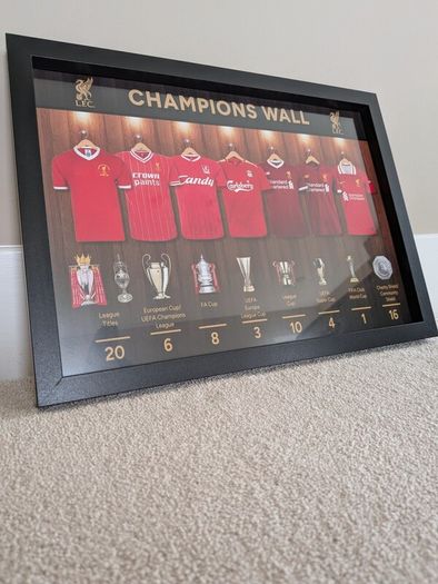 liverpool champions wall 16" x 12" framed photo
