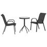 Garden Bistro Set 3 pcs Black Steel Image 3