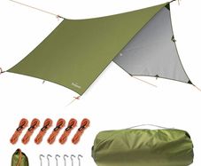 Rain Fly Tent Tarp Hammock Hexagonal,Lightweight Waterproof Camping Shelter, Portable Windproof Snowproof Tarpaulin for Snow Sunshade for Camping Outdoor Travel MULTIPLE COLOURS AND SIZES (FREE POSTAGE)