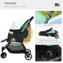 Foldable Pet Stroller w/ Rain Cover, for XS Dogs, S Dogs - Green Image 7