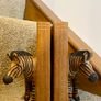 Early c20th hand-carved wooden zebra bookends Image 4