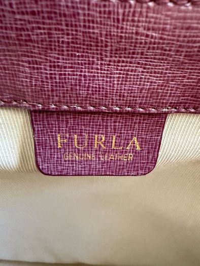 Furla Aubergine Saffiano Leather Bag