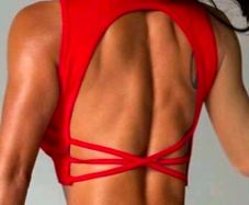 Red Open back cropped top, size 10