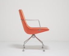 Orange Fabric and Chrome Swivel Office Chair Comet by Gunilla Allard for Lammhult, 1990s