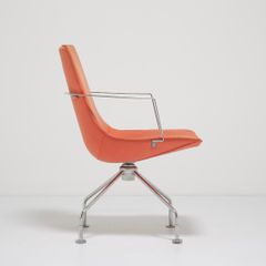 Orange Fabric and Chrome Swivel Office Chair Comet by Gunilla Allard for Lammhult, 1990s