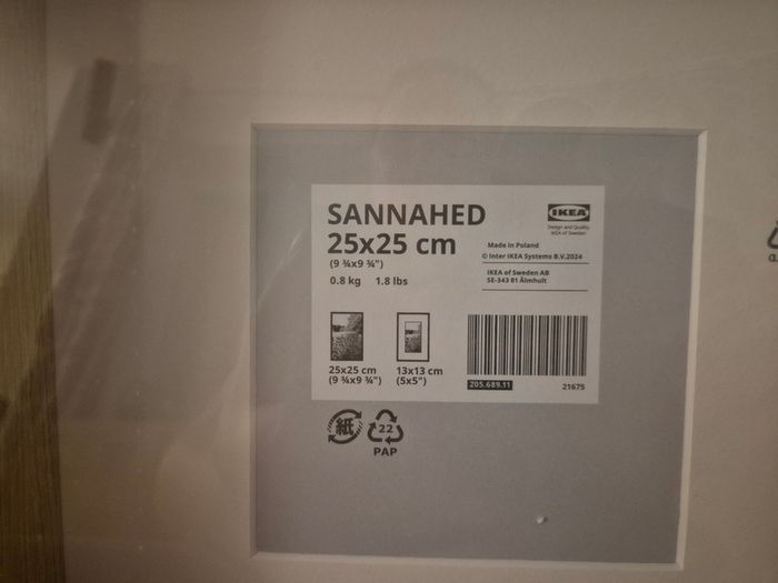 Ikea Sannahed photo frame,  oak effect 25 x 25 cm