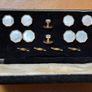 Art Deco 1930s Mother of Pearl 4 Tuxedo Shirt Studs 2 Vest Studs with Matching Double-Sided Cufflinks in Original Box Image 4