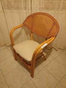 Set of 4 Vintage Rattan Dining Chairs Custom Made