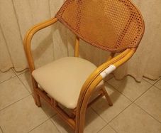 Set of 4 Vintage Rattan Dining Chairs Custom Made