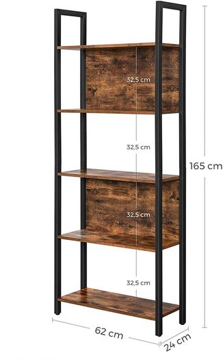 Bookcase, Kitchen Shelf, Standing Shelf with 5 Open Shelves