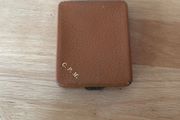 Pigskin cigar case , brass edged 1950s/60s
