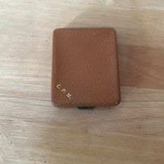 Pigskin cigar case , brass edged 1950s/60s