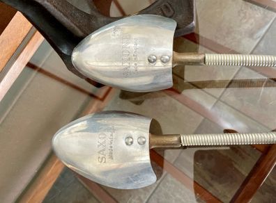 Vintage Ladies 1950s SAXONE Aluminium Steel Spring Coiled Shoe Trees UK Size S/M