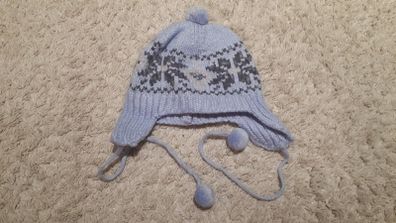 9-12M Knitted Warm Baby Hat with Straps