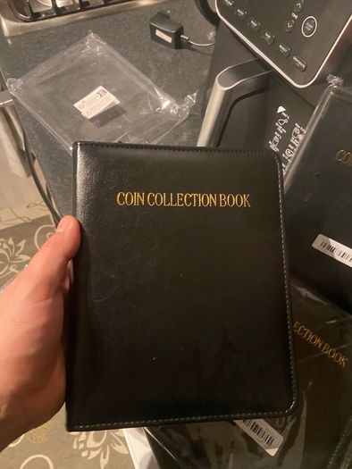 Zipper Faux Leather Case 360 Large Capacity Coin Collection Book Size Grid Mixed Coin Stamp Collection Book Badge Sticker High-end Protective Cover Hot Stamping Storage Book