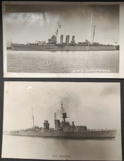 1935 Great Britain Royal Navy Historic Naval Postcard Pair
