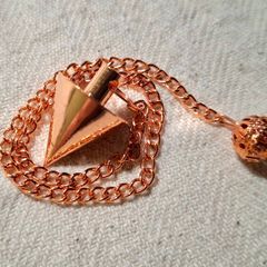 Small copper pendulum for dowsing scrying meditation spiritual guidance