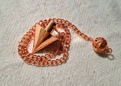 Small copper pendulum for dowsing scrying meditation spiritual guidance