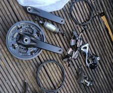 bike parts Shimano acera and hydraulic disk brakes
