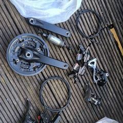 bike parts Shimano acera and hydraulic disk brakes