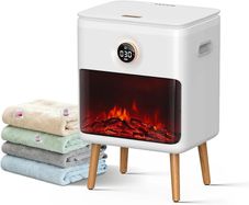 Towel Warmer, Large Capacity Luxury Towel Warmers for Bathroom with HearthGlow Display, Rotary Timer Control & LED Countdown, Fits 2 Large Towels, Bathrobes, Blankets, Pajamas