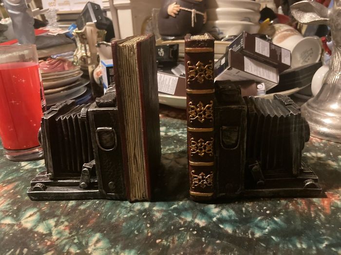 Vintage camera book ends free postage