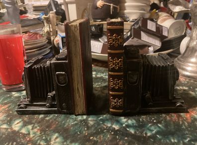 Vintage camera book ends free postage