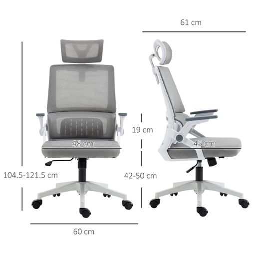 Office chair Desk chair Office-stool, height-adjustable, 1 headrest, 60 x 61 x 121.5 cm. Black