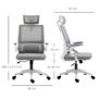 Office chair Desk chair Office-stool, height-adjustable, 1 headrest, 60 x 61 x 121.5 cm. Black Image 4