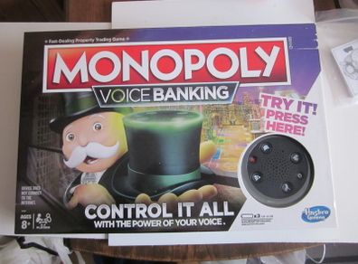Monopoly Voice Banking Electronic Family Board Game for Ages 8 and up.