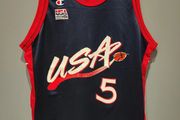 Grant Hill USA Atlanta 1996 Original Champion NBA Basketball Jersey Shirt Size 44 L