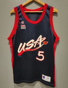 Grant Hill USA Atlanta 1996 Original Champion NBA Basketball Jersey Shirt Size 44 L