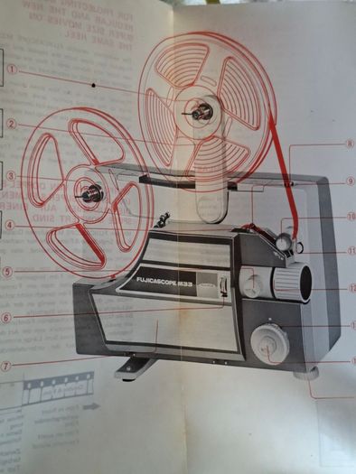 1950s Vintage Vintage Fujicascope M33 8mm/Super 8 Cine Film Projector with Tapes, made by Fujifilm Postage Available or Collection