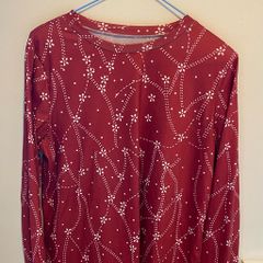 Burgundy Red Round Neck Long Sleeve T-shirt Top BNWOT Size Large
