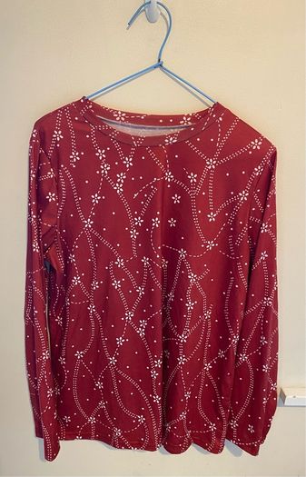 Burgundy Red Round Neck Long Sleeve T-shirt Top BNWOT Size Large