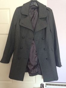 Grey French Connection military style coat