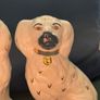 Pair Vintage Staffordshire Dogs Beswick Spaniels White & Gold Image 3