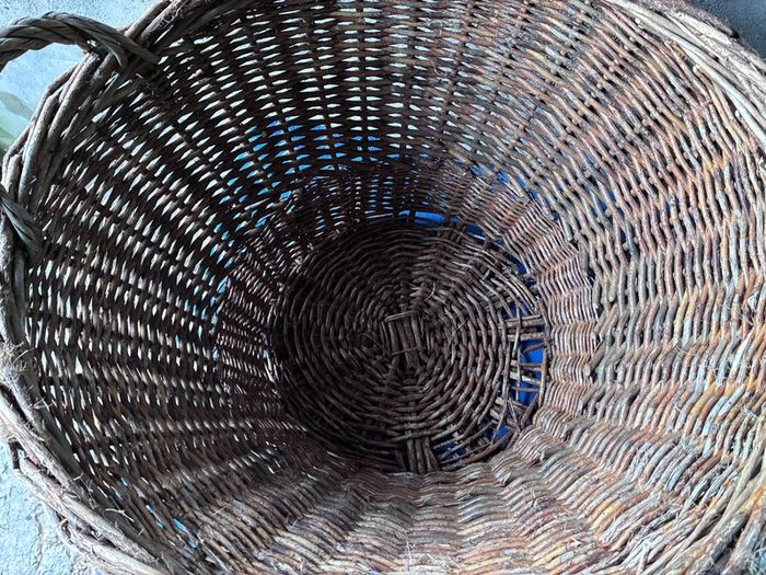 Large vintage wicker log basket